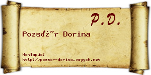 Pozsár Dorina névjegykártya